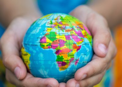child holding globe